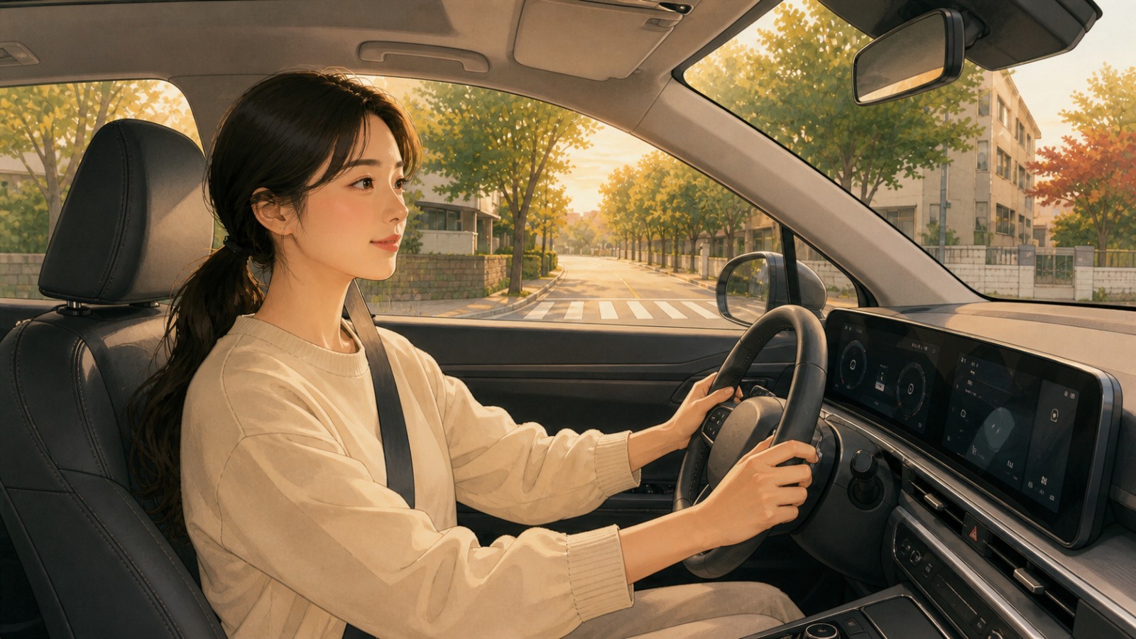 고양 여성 운전자 방문운전연수 일러스트